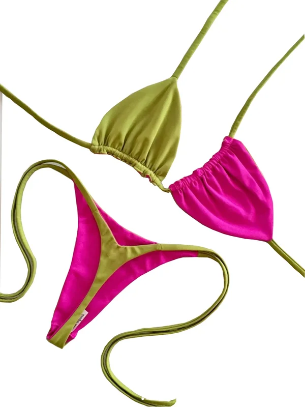 AliExpress - Micro-Bikinis 2026 Push-Up-Badeanzug für Damen, String-Bademode, brasilianischer Bikini-Set, Neckholder, Biquini, floraler Badeanzug, 