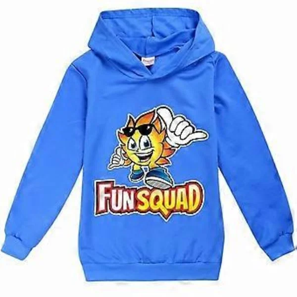 Gøy Squad Gaming Print Casual Hoodie Genser med hette for barn (gutter og jenter) 7-12 år (7-8 år mørk blå)