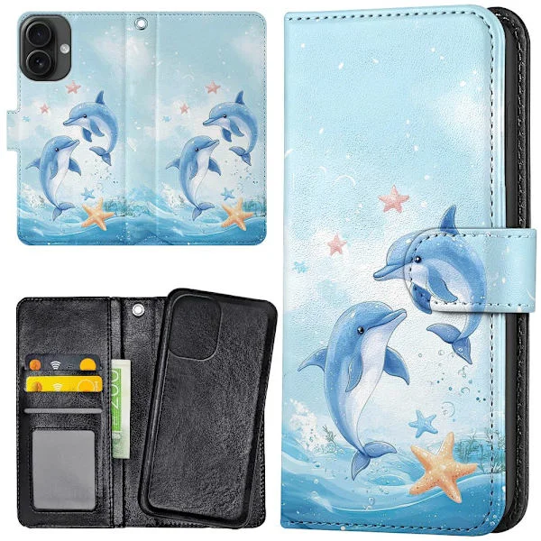 iPhone 16 - Plånboksfodral/Skal Dolphins
