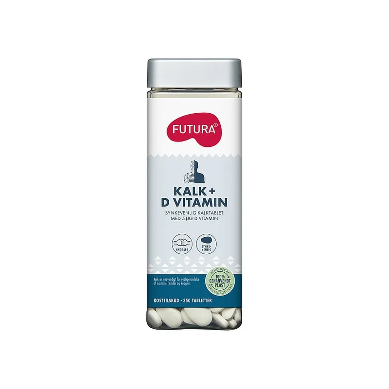 Spar 25% • Køb 2, Futura Kalk + D vitamin 350 stk, Helse & Madvarer, Mineraler, Kalk