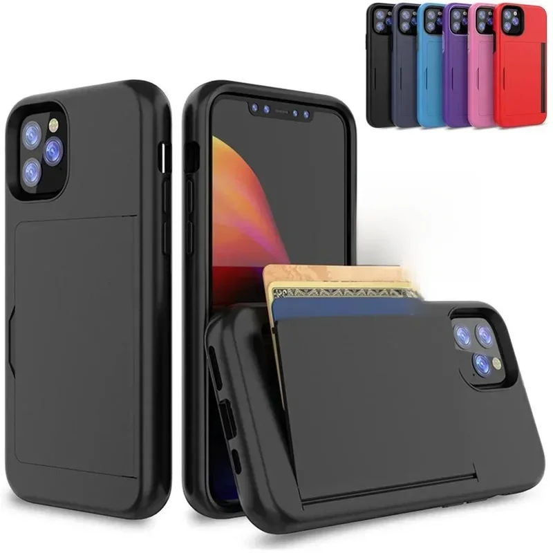 AliExpress - Coque couleur bonbon pour iPhone 16 Pro Max 15 14 13 12 11 7 8 Plus X XS XR, étui blindé avec fente pour carte, pour iPhone 16 16Pro 