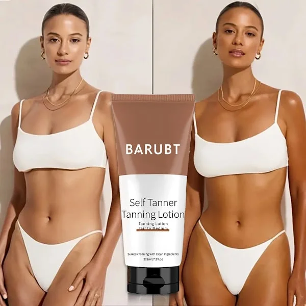Brun-utan-sol Body Lotion & Vårdkräm (222ml) — Brun-utan-sol Formula: Snabb, Långvarig Färg — Återfuktande & Närande