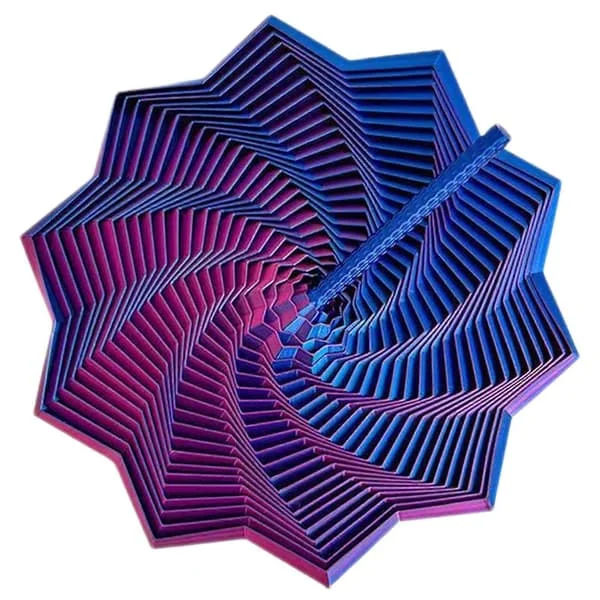 3D-printet udvidelig sensorisk Fidget Star, fraktal sekskant Fidget-legetøj med håndtag, honeycomb-hvirvelspiraldesign, stressaflastende legetøj til 