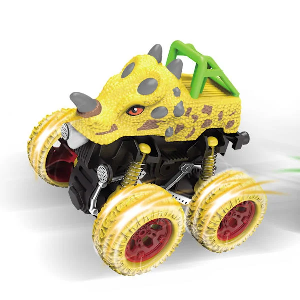 4-Pakke Dinosaur Monster Truck Biler Leker for Barn 2 3 4 År Gutt Gave, Trekk Tilbake Friksjon Treghet Kjøretøy Gave til Barn
