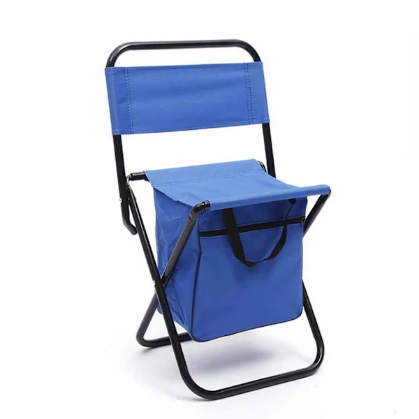 Folding Chair Outdoor Camping Portable Folding Chair Fishing Leisure Chair with Bag Blue