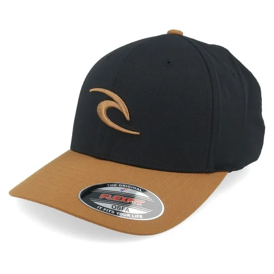 Rip Curl - Noir Casquette - Tepan 2.0 Cap Black/Tan Stretch Fit @ Hatstore