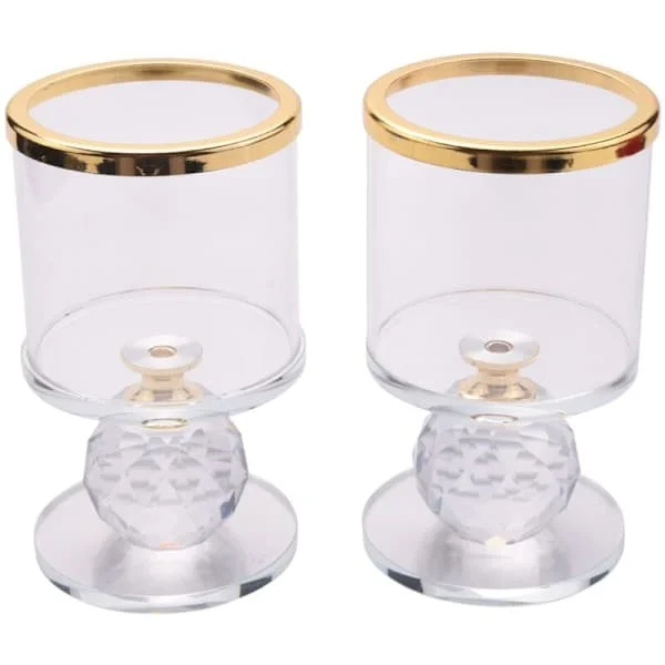 Krystall søyle lysestake glass lysestake telys lysestaker søyle lysestake for borddekor S