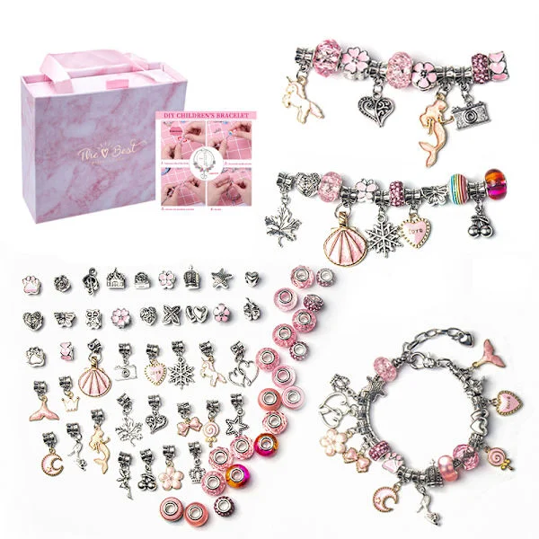 Rosa kostyme DIY håndlagde smykker barne armbånd søt gave br