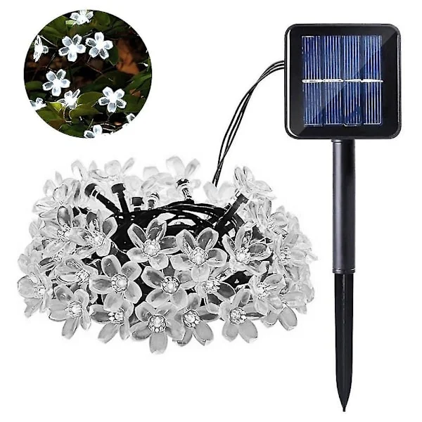 7m Ip65 Vedenpitävä Sakura Keiju Aurinkokenno 50leds Valosarja Puutarhajuhla Dekor
