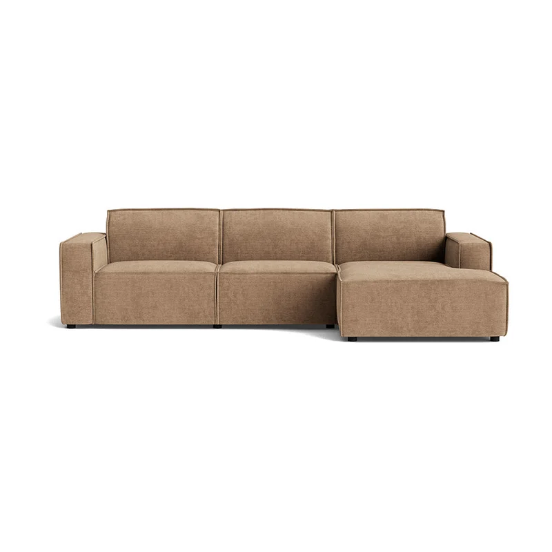 Lyon chaiselong sofa, højrevendt - Capri Mørk beige - 304x160x80 - Sofa, chaiselong - Stor Højrevendt Sofa, Perfekt til Afslapning