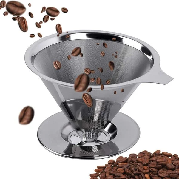 Reusable Coffee Filter for 6 Cups - Stainless Steel Permanent Filter - Clean After Use