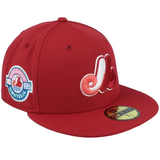 New Era - MLB - Red - fitted - Cap - Montreal Expos Rhubarb Delight 59FIFTY Flags Burgundy Fitted - Hatstore