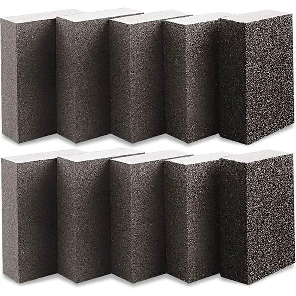 10 stk slipesvamper 1000-1200 Grit slipekloss 70 x 100 x 25 mm våt og tørr bruk for tre metallmaling vaskbar og gjenbrukbar
