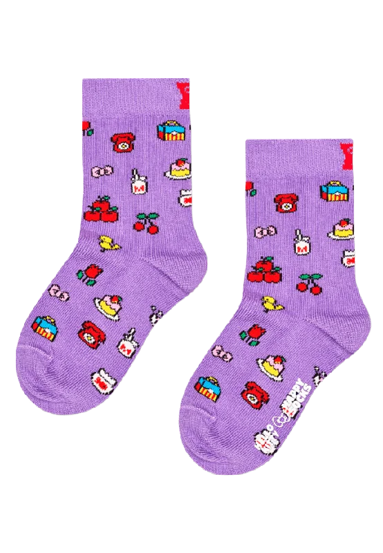 Happy Socks Kids Hello Kitty Snacks Sock Strumpor Unisex Lila 7-9Y