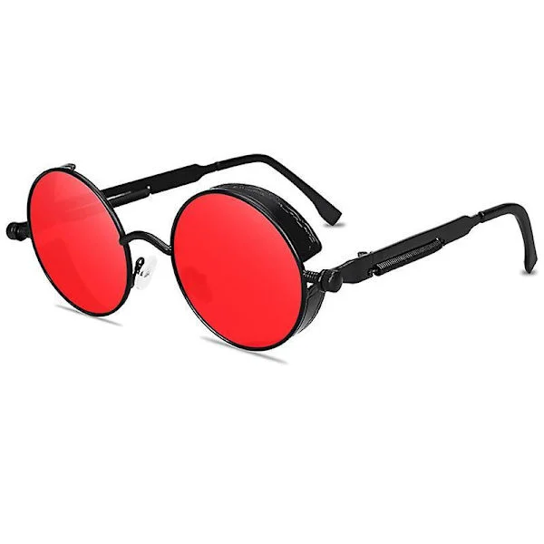 Vintage Polarized Steampunk Sunglasses Mens Round Sun Glasses Stylish