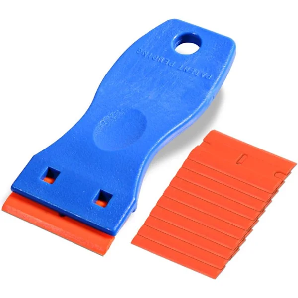 Plastskrape med 10 plastblad, Limfjerner for