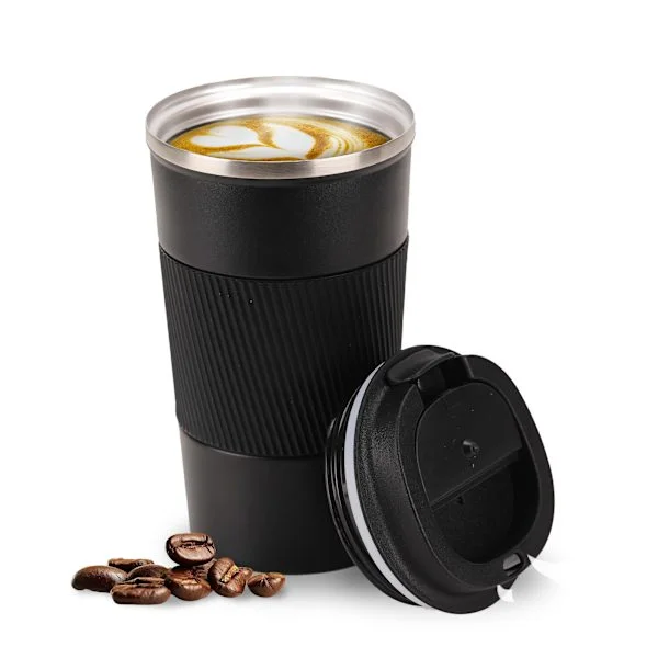 Isolert kaffe- eller tekrus - Reisekaffekrus, termokopp med 4-6 timers varm- og kaldhold, termokopp i rustfritt stål