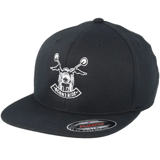 Born To Ride - Svart fitted Caps - B2R Black Fitted @ Hatstore