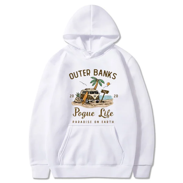 【BQ】Outer Banks Pogue Life Graafinen Huppari Rajat ylittävä Euro Koko Syksy/Talvi Huppari Valkoinen 311 Valkoinen 311