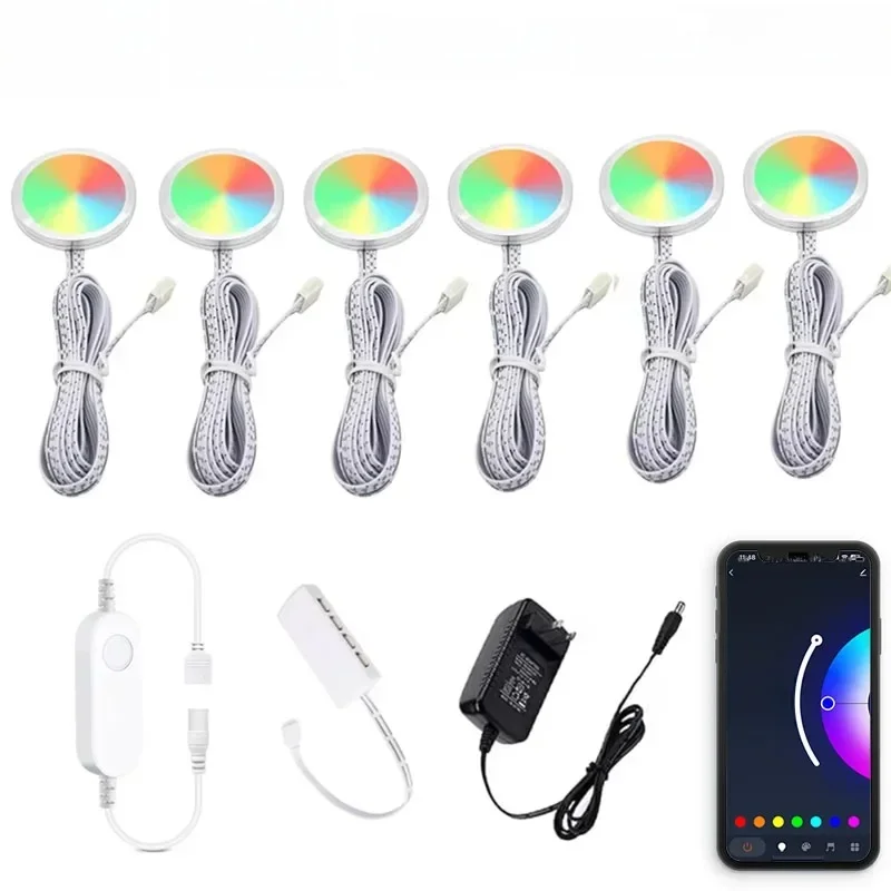 AliExpress - DC12V Tuya WIFI RGB LED Unter Schrank Licht Dimmbare Puck Licht Festival Küche Zähler Möbel Dekor Alice Alexa Google Hause