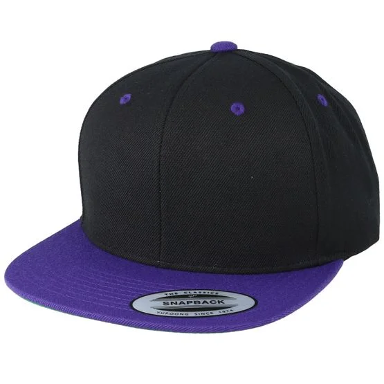 Yupoong - Black/Purple Snapback Snapback Black Cap - @ Hatstore