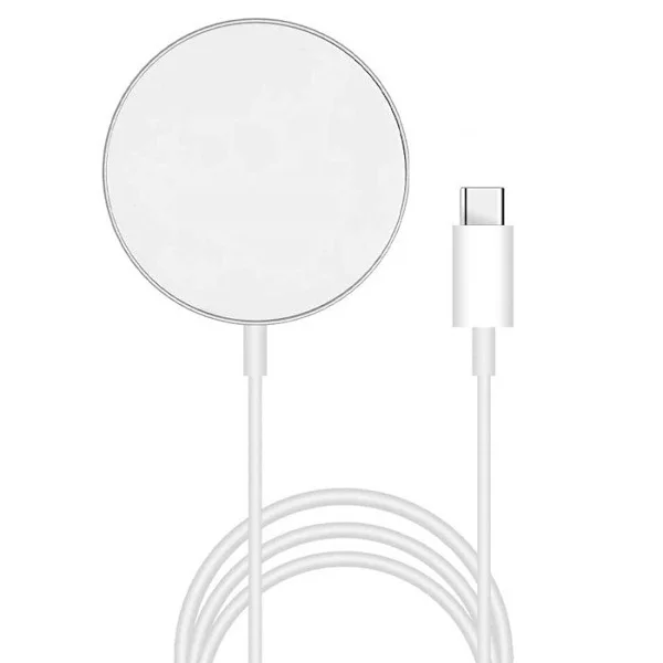 Induktionsladdare kompatibel med MagSafe för iPhone 17 / iPhone 17 AIR / iPhone 17 PRO / iPhone 17 PRO MAX - Phonillico Vit