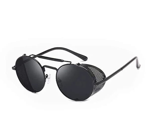 Goggles Runda Glasögon Metall Ram Steampunk Retro Spegel Solglasögon Cosplay Kläder Tillbehör Män