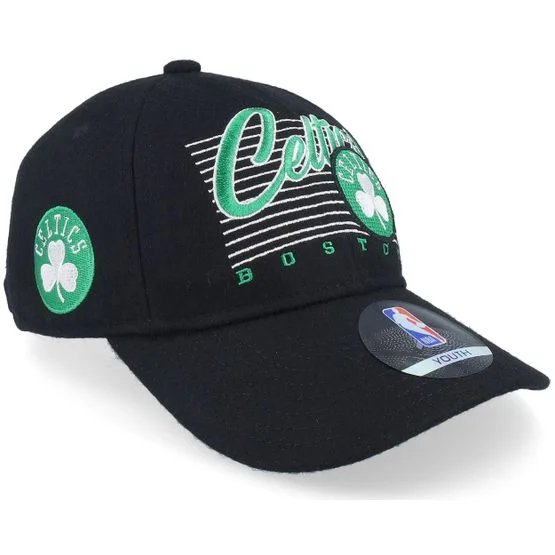 Outerstuff - NBA Black unconstructed Czapka Z Daszkiem - Kids Boston Celtics Retro Wooly Black Dad Cap @ Hatstore