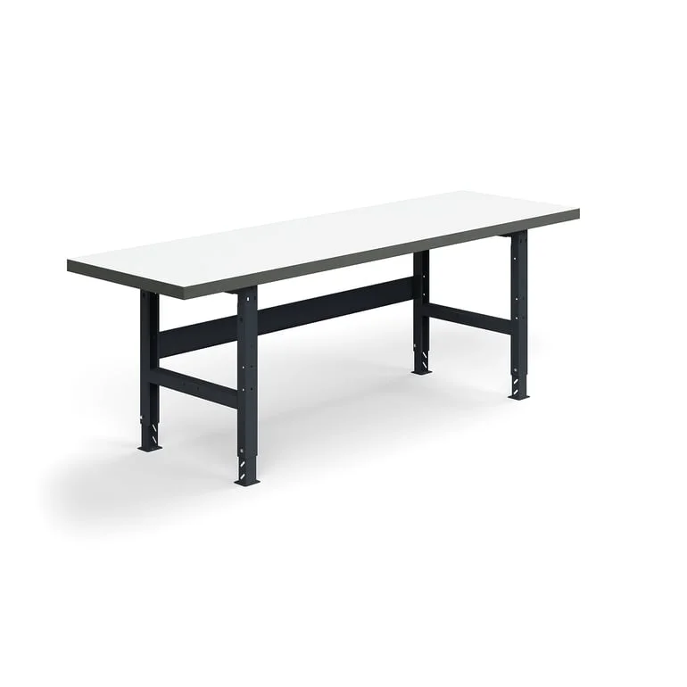 Heavy-duty workbench TRUST, 2500x760 mm, 600 kg load, high-pressure laminate
