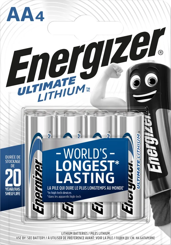 Energizer Ultimate Lithium Litiumbatteri AA, 1,5 V, 4-pack AA, Elfördelning & strömförsörjning