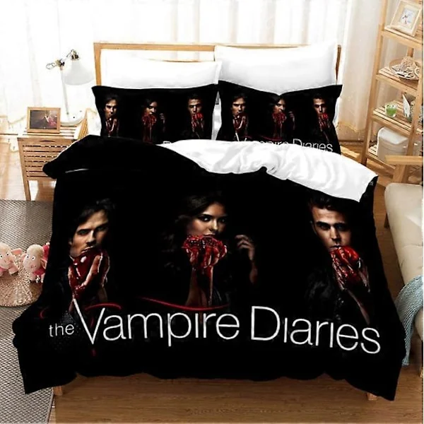 v5147 Sängkläder The Vampire Diaries Påslakanset Sängkläder Örngott /3st Sängkläder IU5147