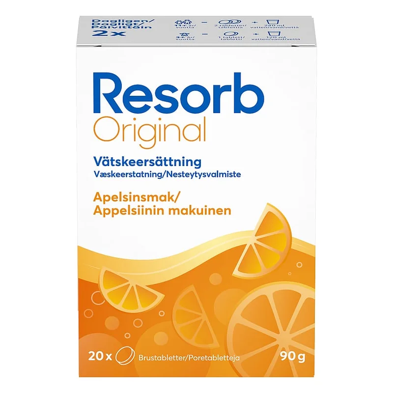 Resorb Original 20 stk Appelsin, Sport & Velvære, Protein & Energi, Elektrolytter