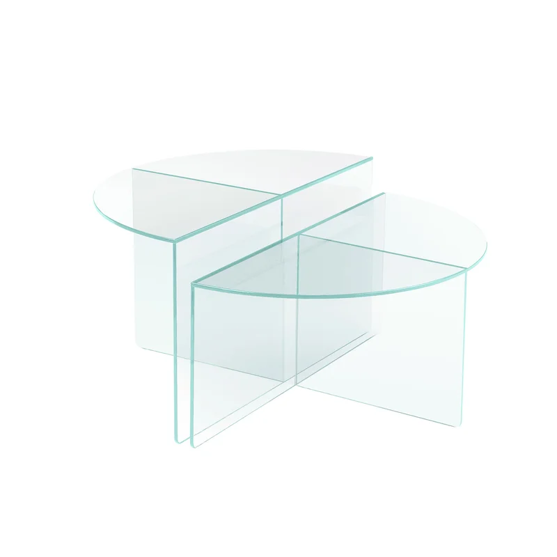 Vetri Couchtisch, Glas | Ø80cm in Geräuchert, moderner runder Wohnzimmertisch, minimalistisches Design, robuste Oberfläche, edle Optik.
