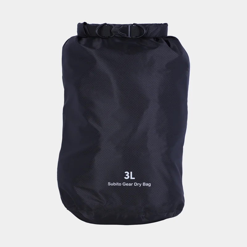 Drybag / vandtæt pakkepose Subito Gear, 70D, 3 liter, sort