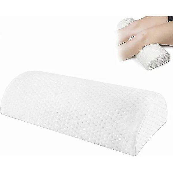 Halvmånekudde, Halvcylinder Fotstöd, Memory Foam Fotstöd Kudde, Fotkudde för Under Skrivbord, Skum Fotstöd för Kontor, Vit_max