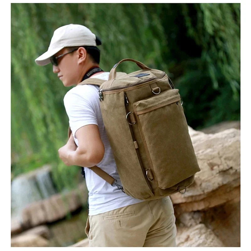AliExpress - Canvas Rucksack Herren multifunktion ale Reise Handtasche große Kapazität Schult asche Outdoor Camping tragbare Schulter Umhängetasche