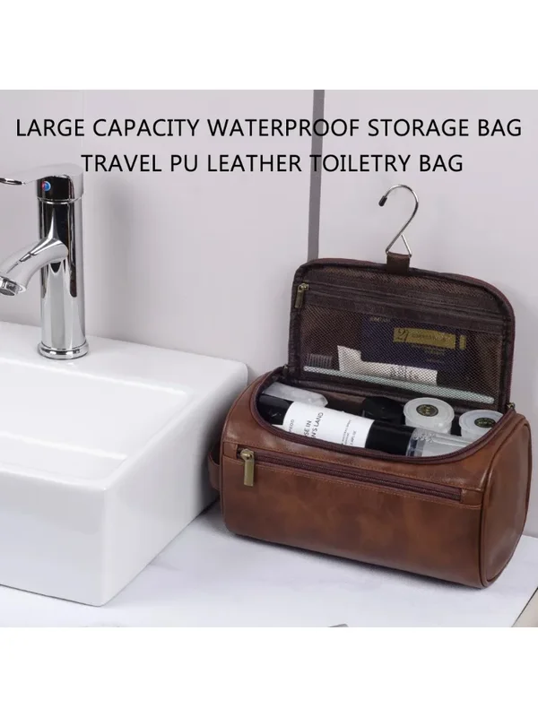AliExpress - Leren toilettas voor heren Dames Dopp Kit Heren hangende toilettas Reistoilettas voor op reis Grote make-uptas voor T