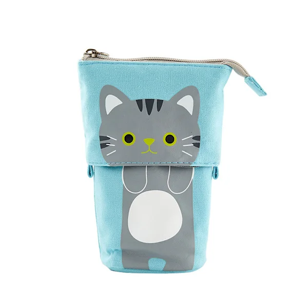 Pencil Case, Telescopic Pencil Case, 2-in-1 Vertical Pencil Case, Fabric Pencil Case with Zipper, for Girls, Boys, Students