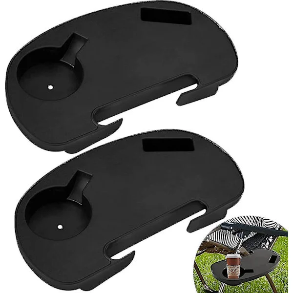Drink Holder, 2 Pcs Chair Cup Holder, Drink Holder Chair Table Tray Reclining Mobile Phone Holder Bottle Holder for Camping Chair Deck Chair Camping
