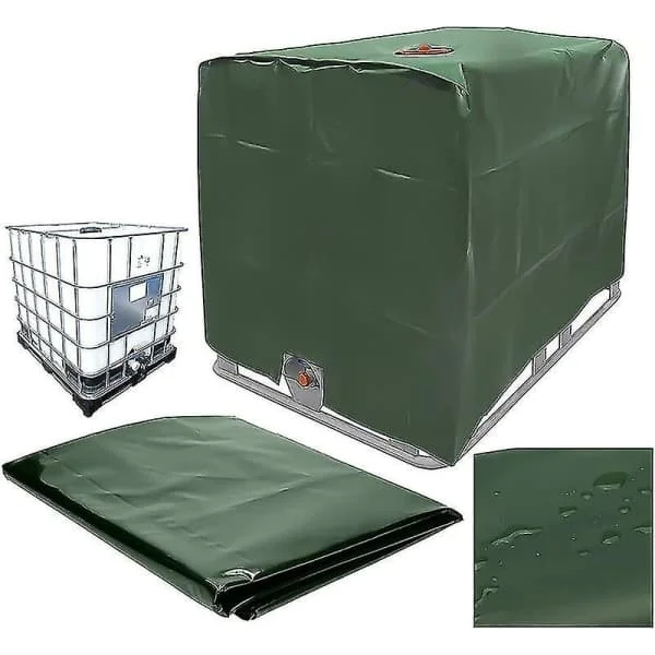 Skydd, IBC-skydd för 1000l tank, vattentankbehållarskydd, dammtätt anti-UV regnsäkert, 120x100x116cm (grön)