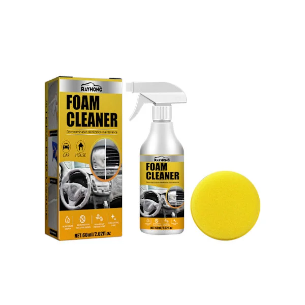 60 ml skumrengöring med rengöringssvamp för säten, innertak, fläckborttagning för instrumentbräda bil 1 st