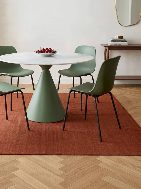 Handloom Flat 250X250 Stor Roströd Enfärgad Kvadratisk Ullmatta
