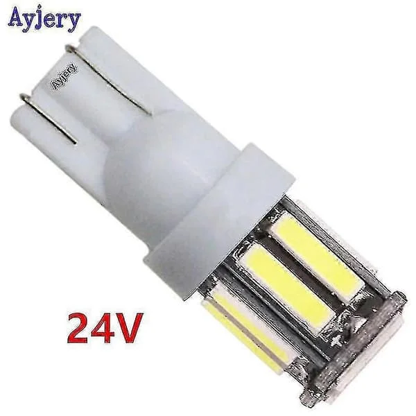 10 kappaletta 24v Led Kuorma-auto T10 7014 10 Smd W5w 194 168 7020 10 Led Kolikko Bials Lamppu Lumor Pysäköintivalo Rekisterikilven valo - Valkoinen -