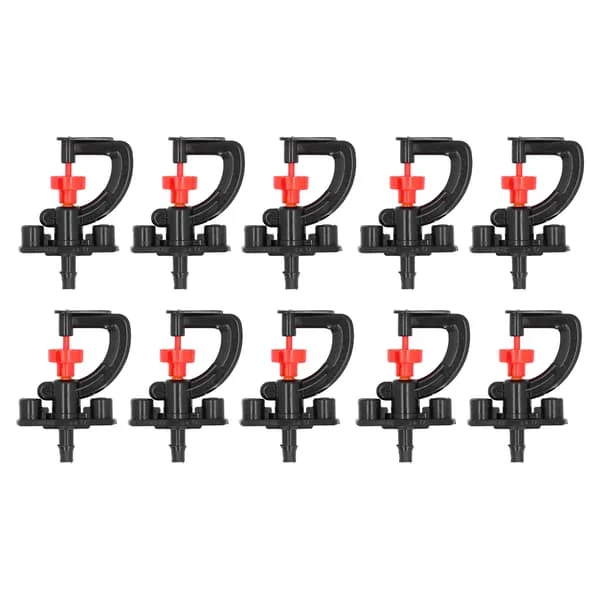 10 Set Refraktionsmunstycke G Typ Mikro Roterande Munstycke Vattensprinkler för Växthus