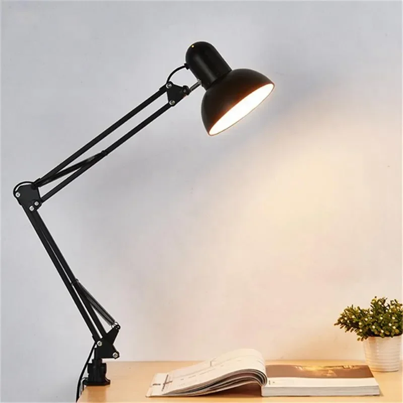 AliExpress - Hause EU UNS Stecker Flexible Schaukel Arm Clamp Mount Lampe Büro Studio E27/E26 Birne Tisch Schwarz Schreibtisch licht AC85-265V Led-