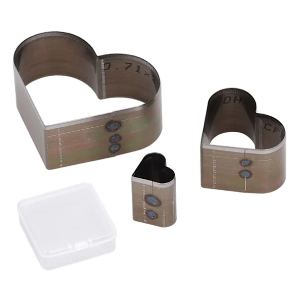 3 Pcs Leather Punch Die Heart Shaped Hollow Punch Tool with Storage Box for DIY Leather Craft