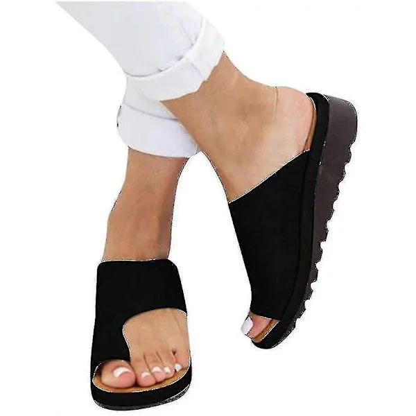 Orthopedic Sandals for Hallux Valgus, Comfortable Women's Shoes with PU Leather Platform Sole