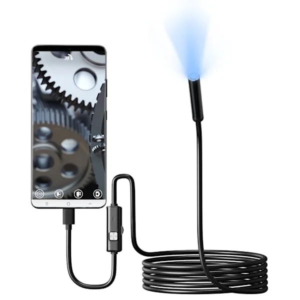 7 mm linse 6 LED endoskop inspektionskamera USB C inspektionskamera til mobiltelefon