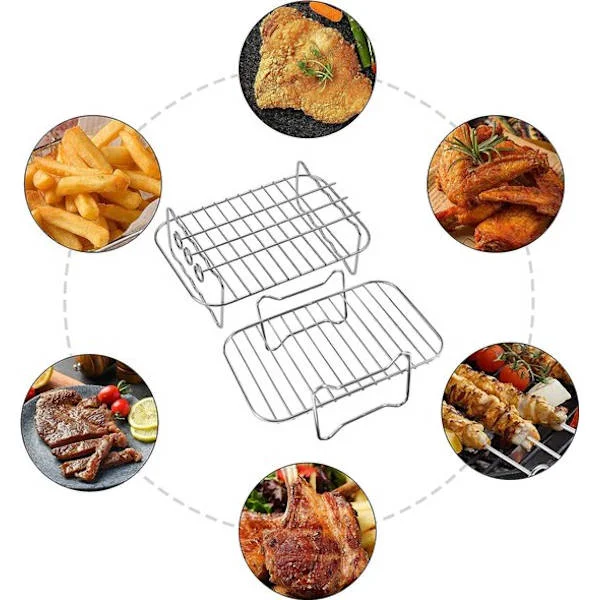 ING Kaksivyöhykkeinen air fryer -teline kahdella levyllä - kuivuri - ruostumaton teräs