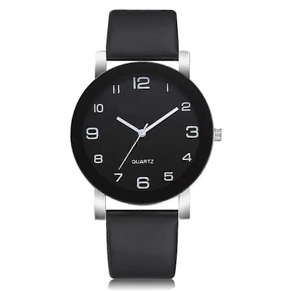 SSRGV LVPAI Dam Enkel Fräsch Analog Kvarts Klocka Rund Armbandsur (Svart) (LGL)